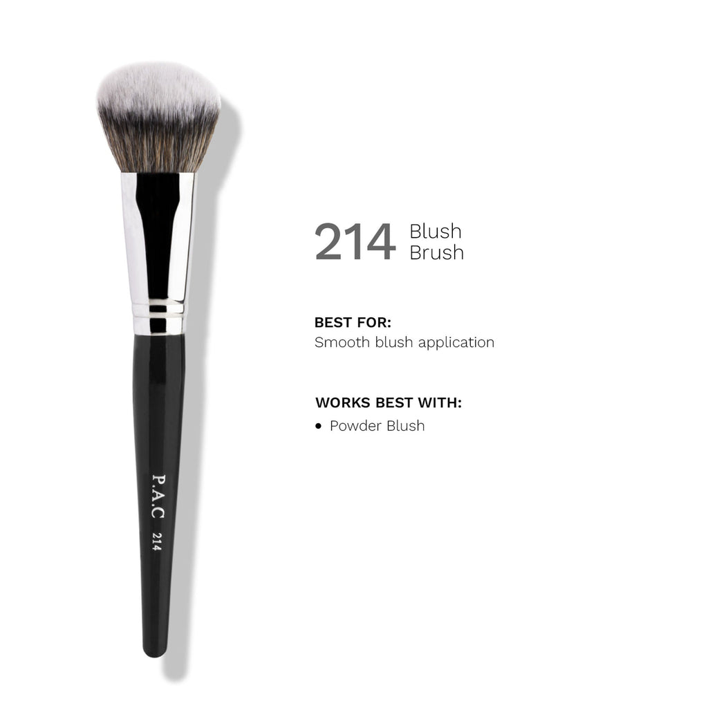 PAC Studio Blush Brush 214 - Fluffy Dome Shaped, Soft Synthetic Fibres, Ideal for Cream, Liquid & Powder | Grocsy
