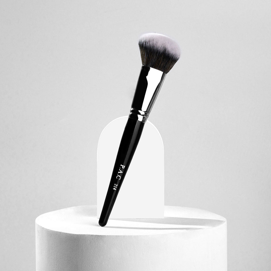 PAC Studio Blush Brush 214 - Fluffy Dome Shaped, Soft Synthetic Fibres, Ideal for Cream, Liquid & Powder | Grocsy