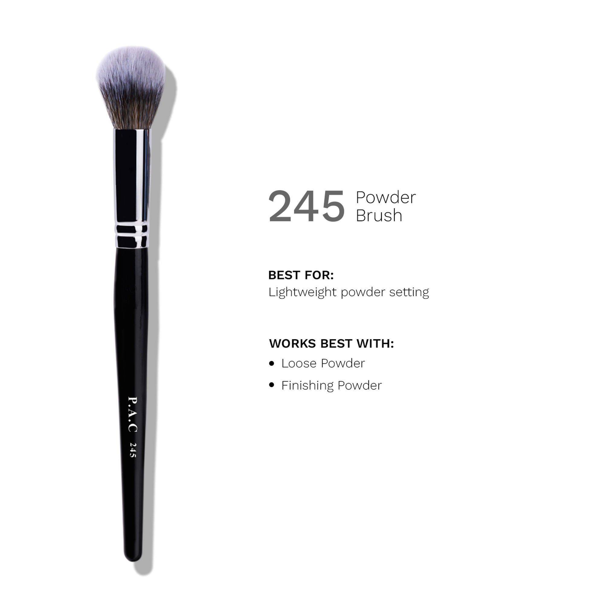 PAC Studio Powder Brush 245 - Medium Dome Shaped Sculpting Powder Brush, Feather Soft Synthetic Bristles | Grocsy