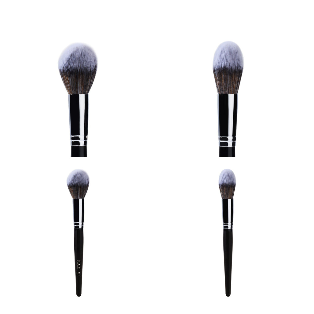 PAC Studio Powder Brush 211 - Fluffy Tapered Multi-Functional Brush for Loose Powder Compact Blush Bronzer | Grocsy