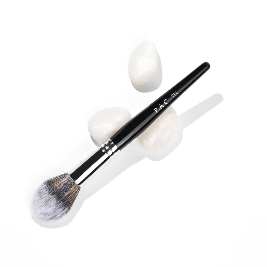 PAC Studio Powder Brush 211 - Fluffy Tapered Multi-Functional Brush for Loose Powder Compact Blush Bronzer | Grocsy