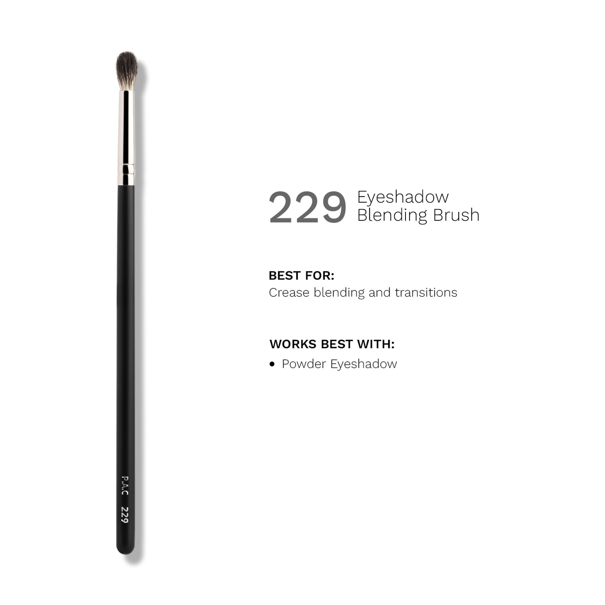 PAC Studio Eyeshadow Blending Brush 229 - Small Ultra Soft Bristles for Precise Shadow Blending | Grocsy