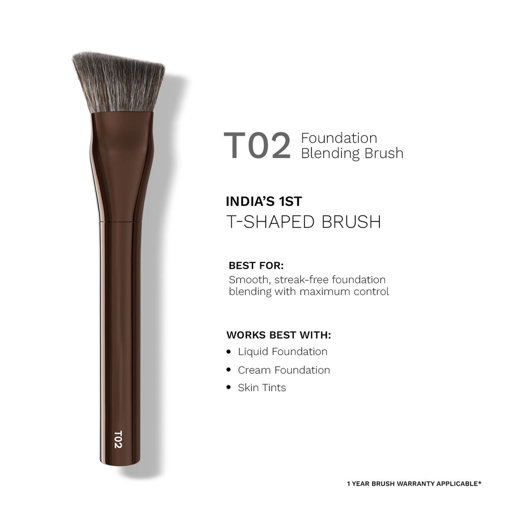 PAC Studio T02 Foundation Blending Brush - Densely Packed Synthetic Bristles for Foundation Blending | Grocsy