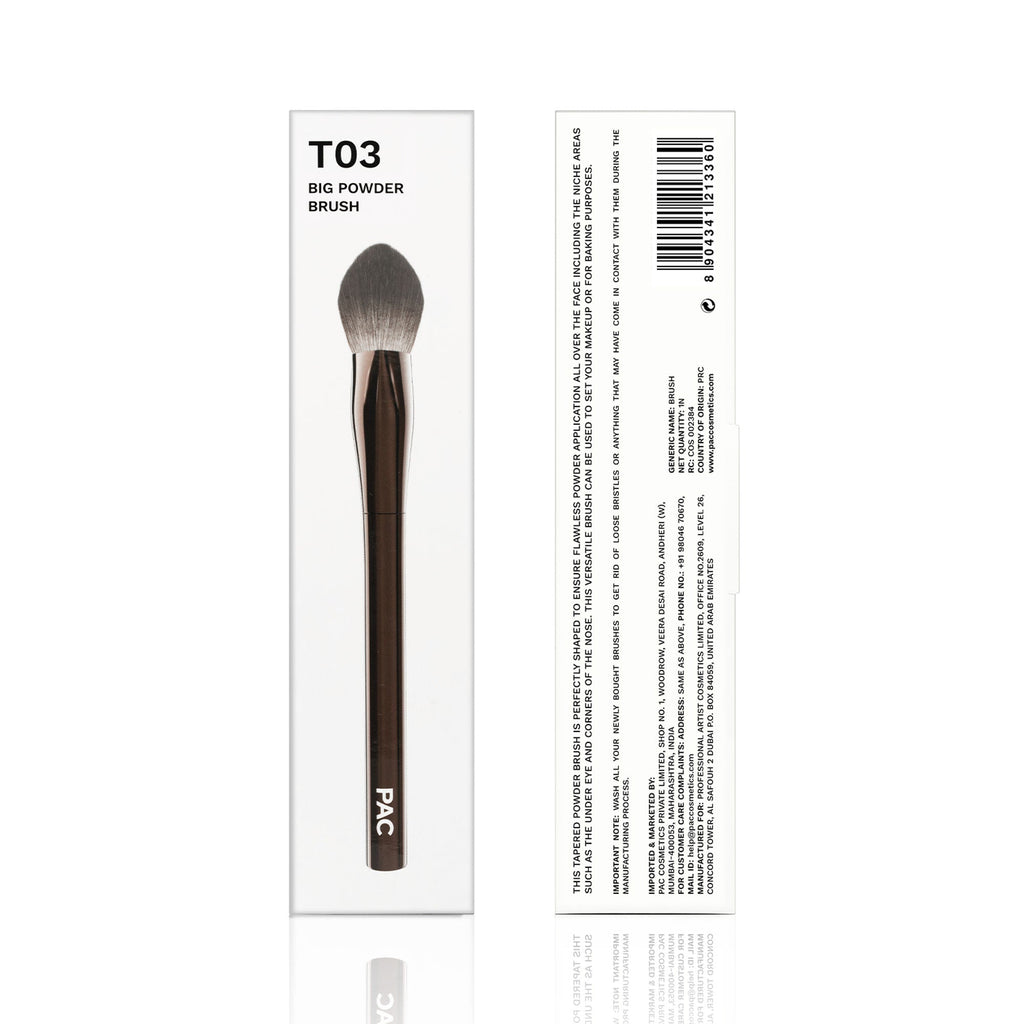 PAC Studio T03 Big Powder Brush - Soft Tapered Bristles, Works With All Powder Products, Ideal for Buffing | Grocsy