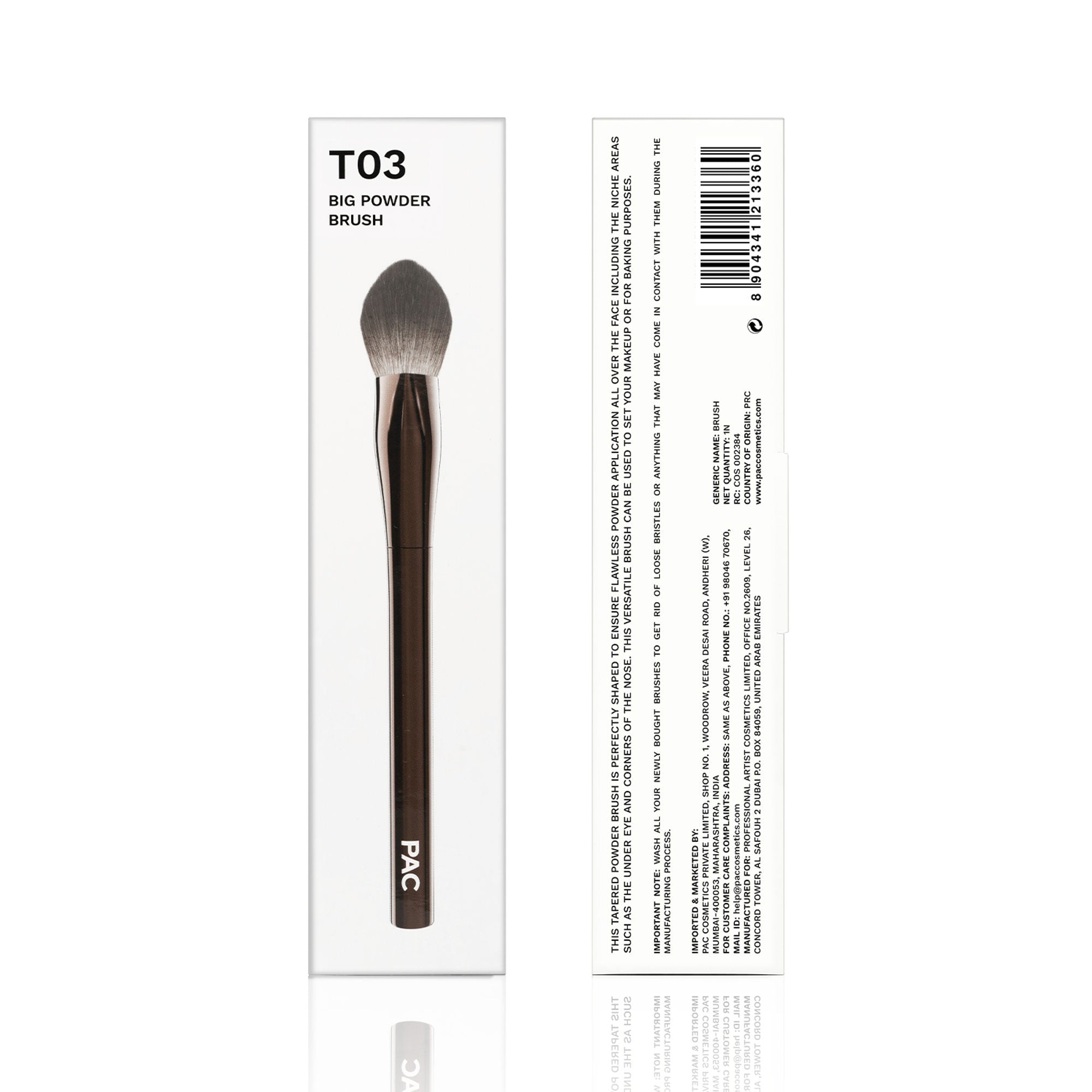 PAC Studio T03 Big Powder Brush - Soft Tapered Bristles, Works With All Powder Products, Ideal for Buffing | Grocsy