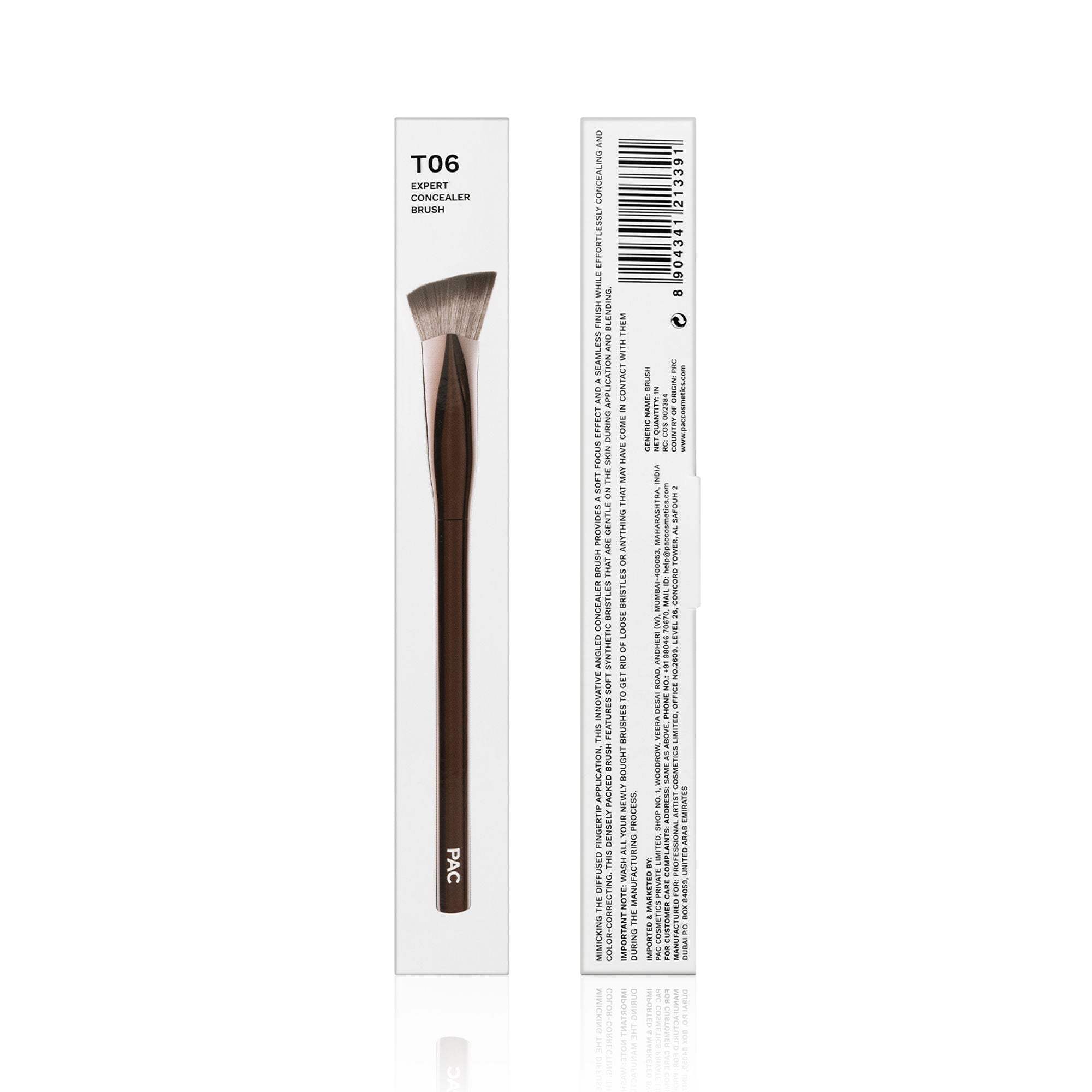 PAC Studio T06 Expert Concealer Brush - Flat Angled Densely Packed Bristles Perfect for Precise Application | Grocsy