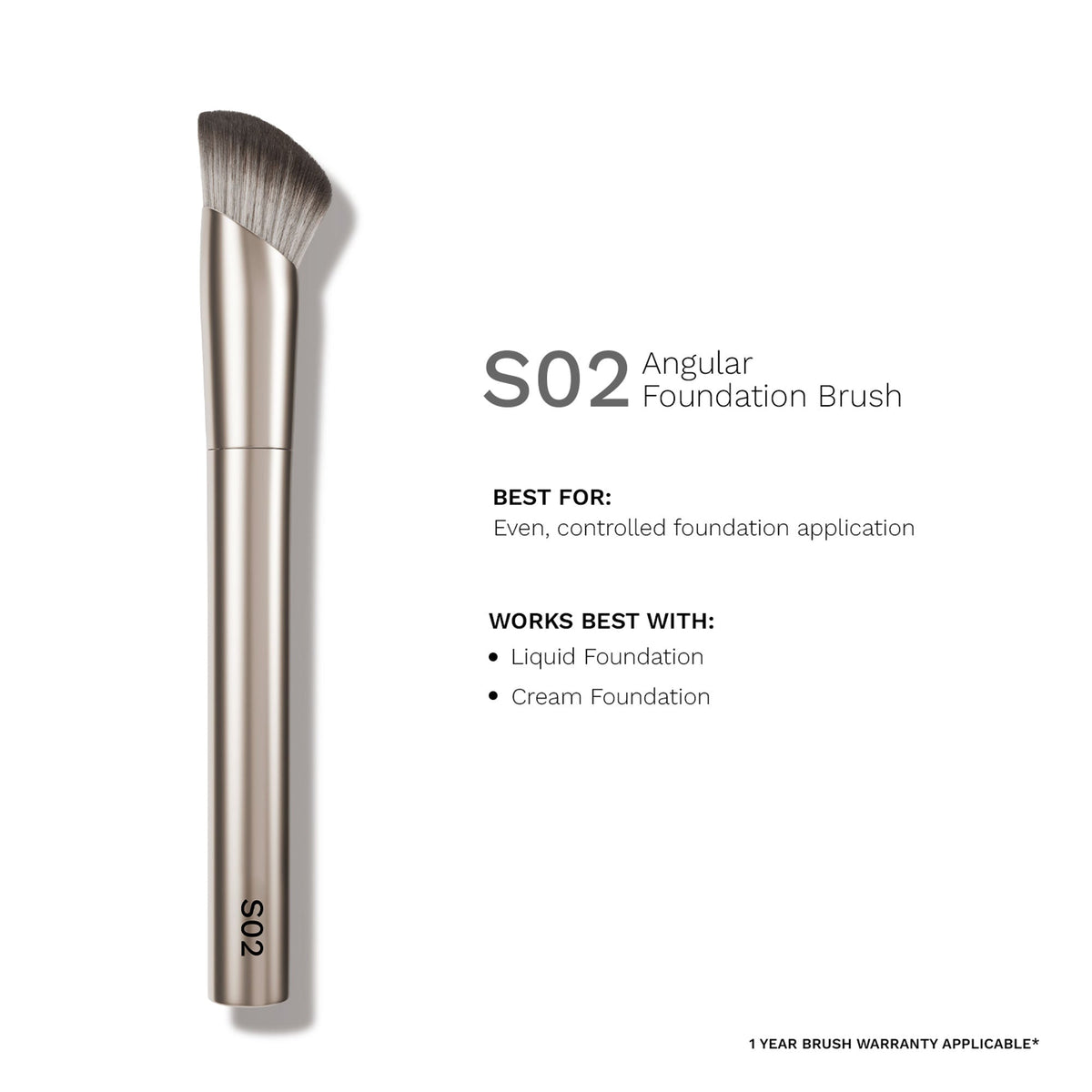 PAC Studio S02 Angular Foundation Brush - Angled for Superior Control, Even Coverage & Streak Free Finish | Grocsy