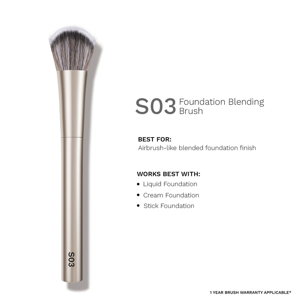 PAC Studio S03 Foundation Blending Brush - Creates Airbrush Finish, Designed for Post Application Blending | Grocsy