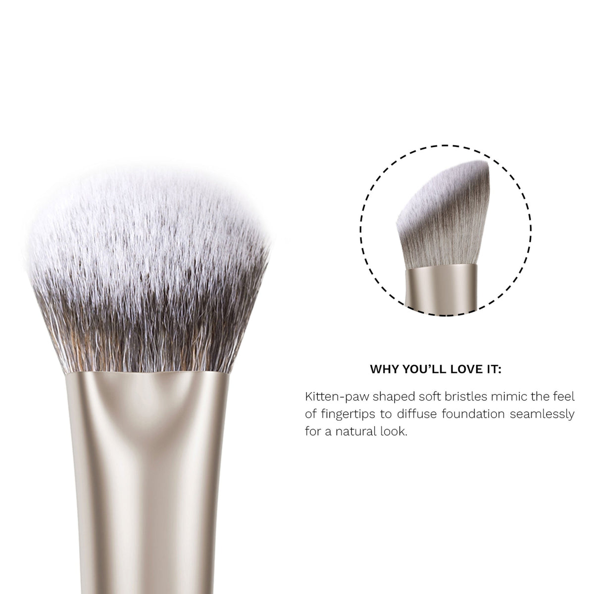 PAC Studio S03 Foundation Blending Brush - Creates Airbrush Finish, Designed for Post Application Blending | Grocsy