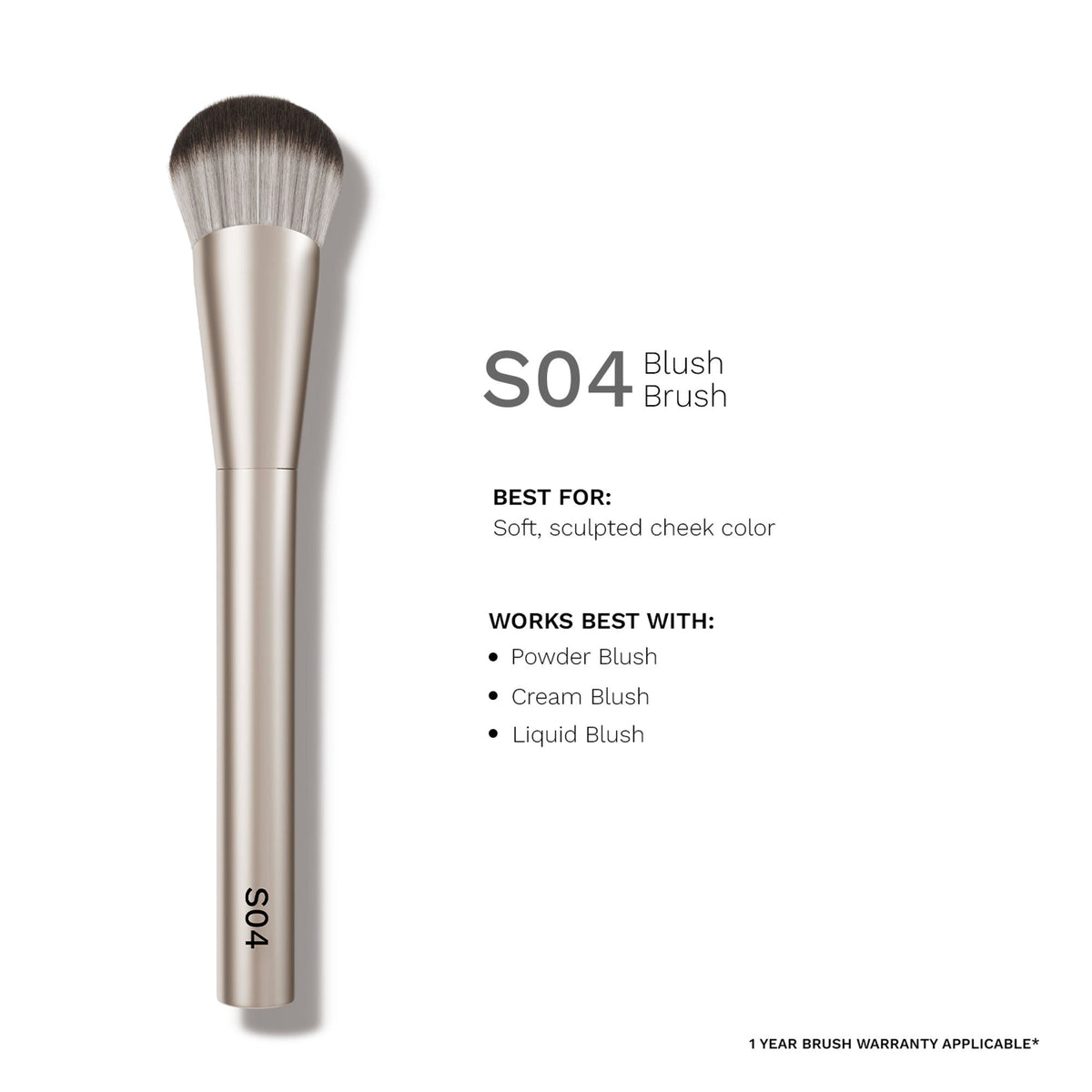PAC Studio S04 Blush Brush - Fluffy Expertly Angled Blush Brush, Works Effortlessly with All Formulas | Grocsy