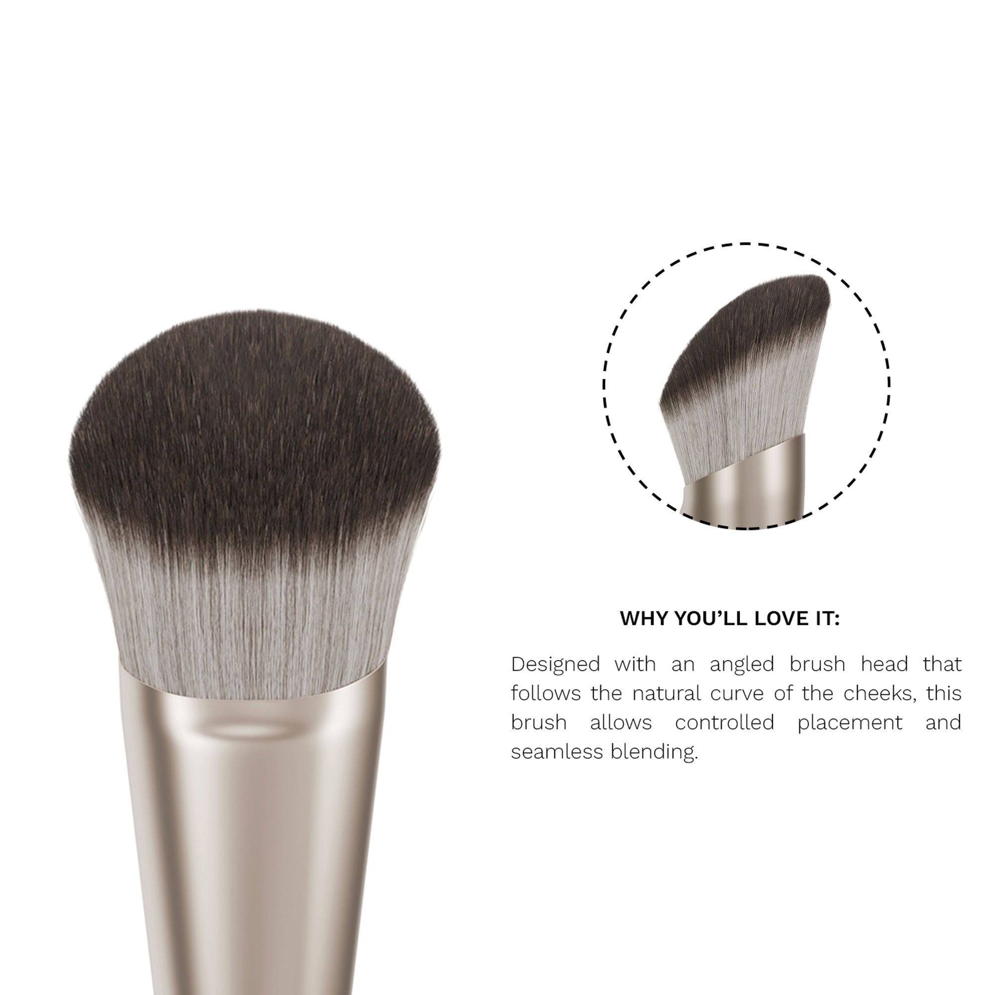 PAC Studio S04 Blush Brush - Fluffy Expertly Angled Blush Brush, Works Effortlessly with All Formulas | Grocsy
