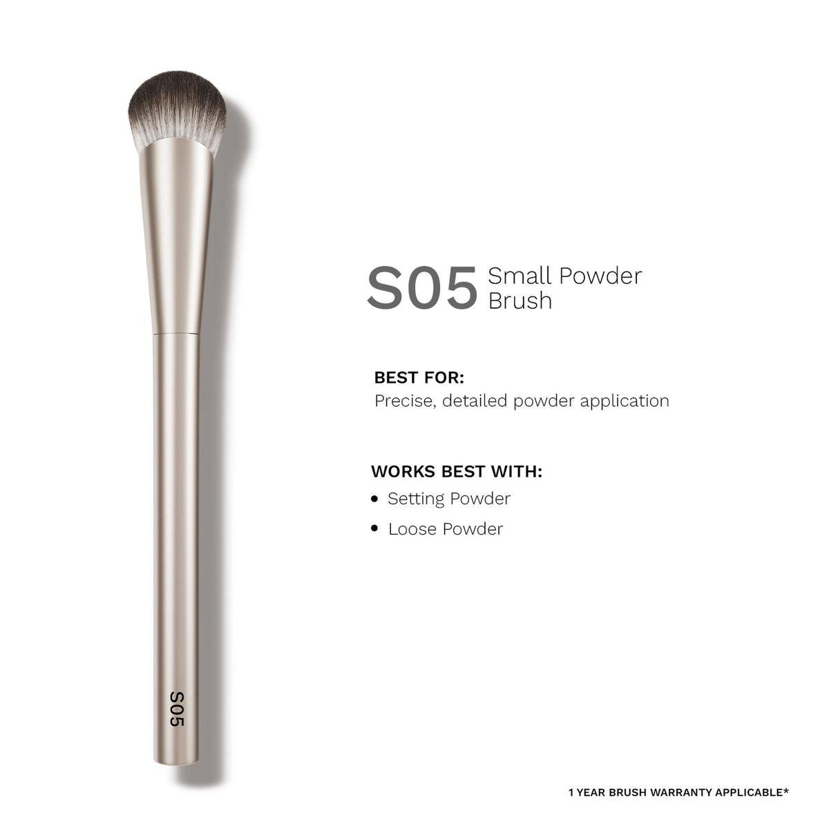 PAC Studio S05 Small Powder Brush - Tapered Powder Brush for Expert Precision, Ideal for Under Eye Baking | Grocsy