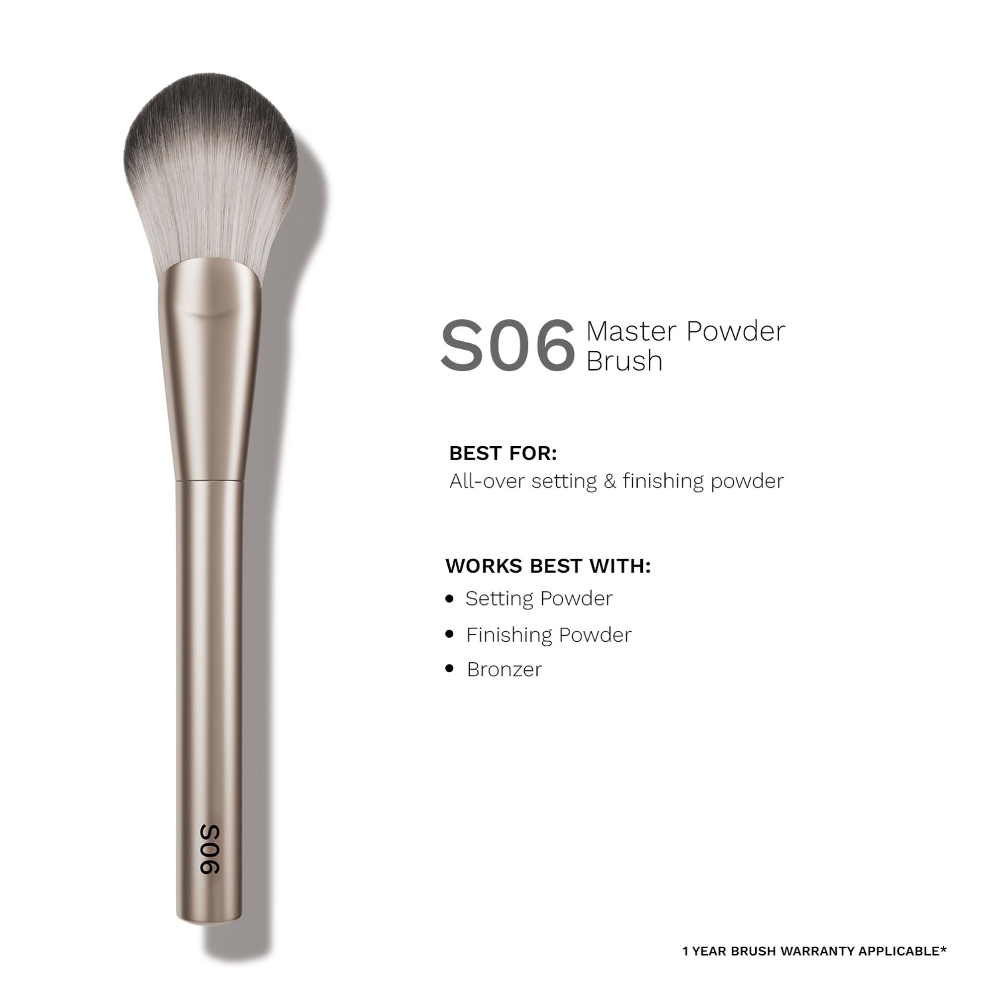 PAC Studio S06 Master Powder Brush - Large Powder Brush, Works Effortlessly with All Powder Products | Grocsy