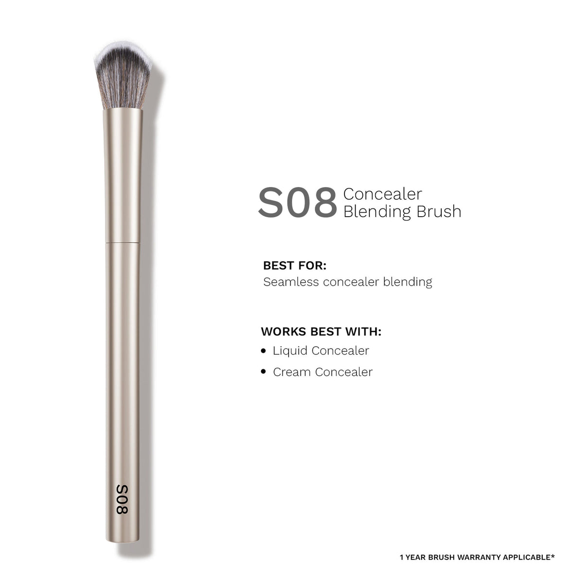PAC Studio S08 Concealer Blending Brush - Dome Shaped Lightly Packed Bristles, Ensures Effortless Blending | Grocsy