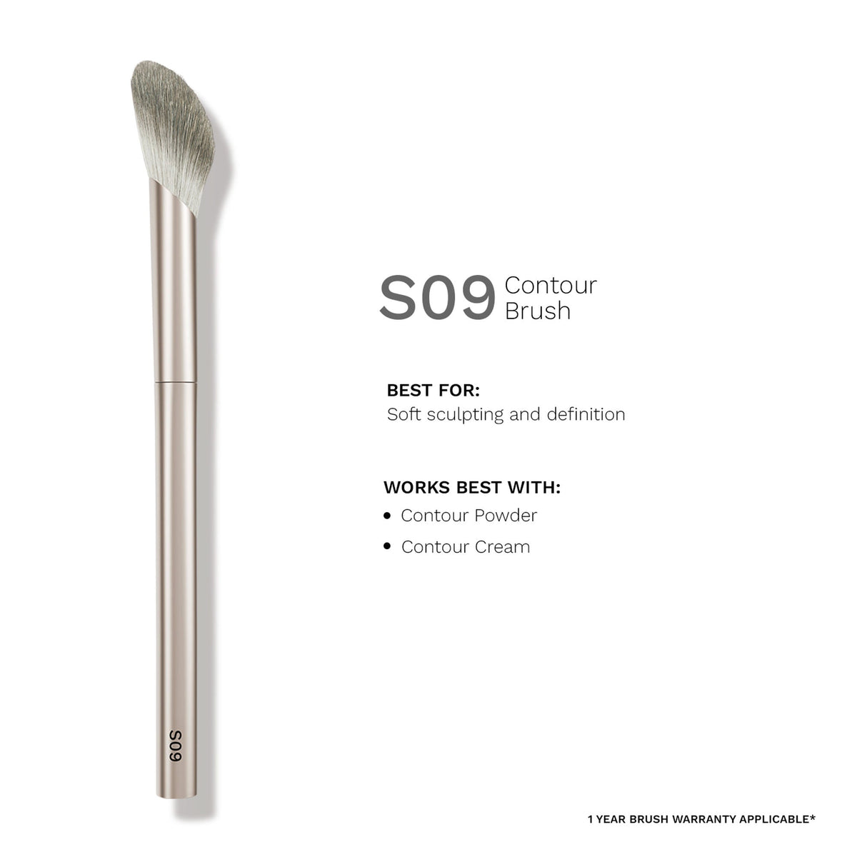 PAC Studio S09 Contour Brush - Lightly Packed Fluffy Angular Brush Ideal to Contour Face Neck & Collarbone | Grocsy