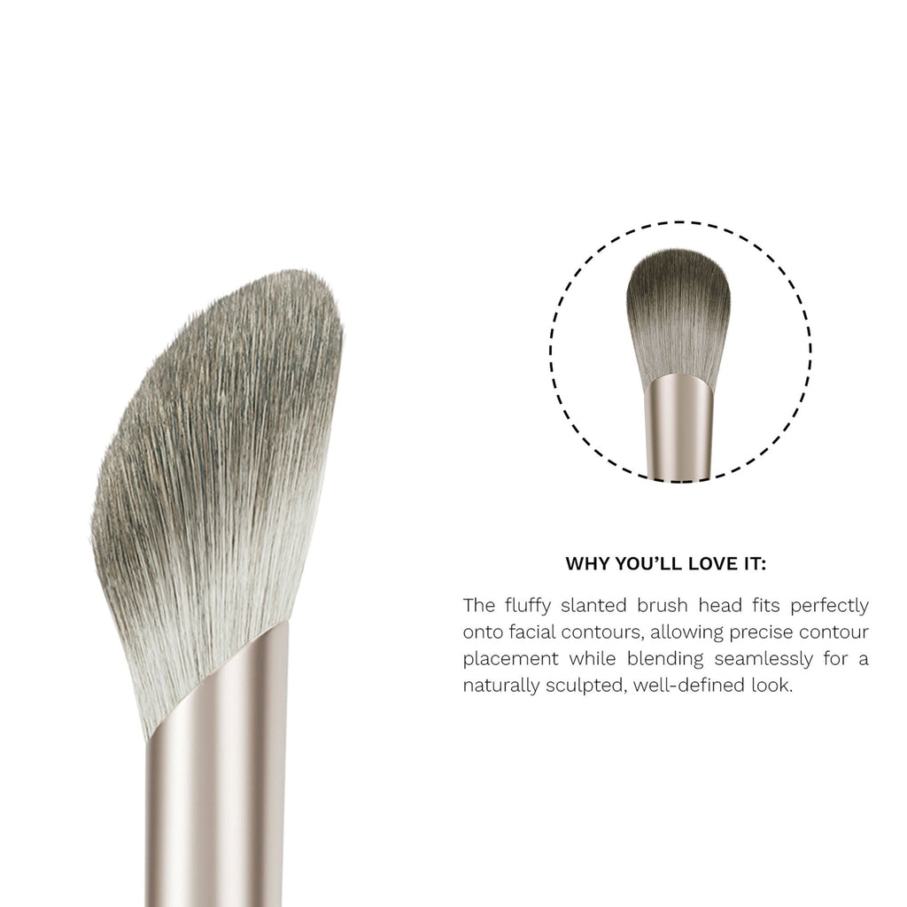 PAC Studio S09 Contour Brush - Lightly Packed Fluffy Angular Brush Ideal to Contour Face Neck & Collarbone | Grocsy