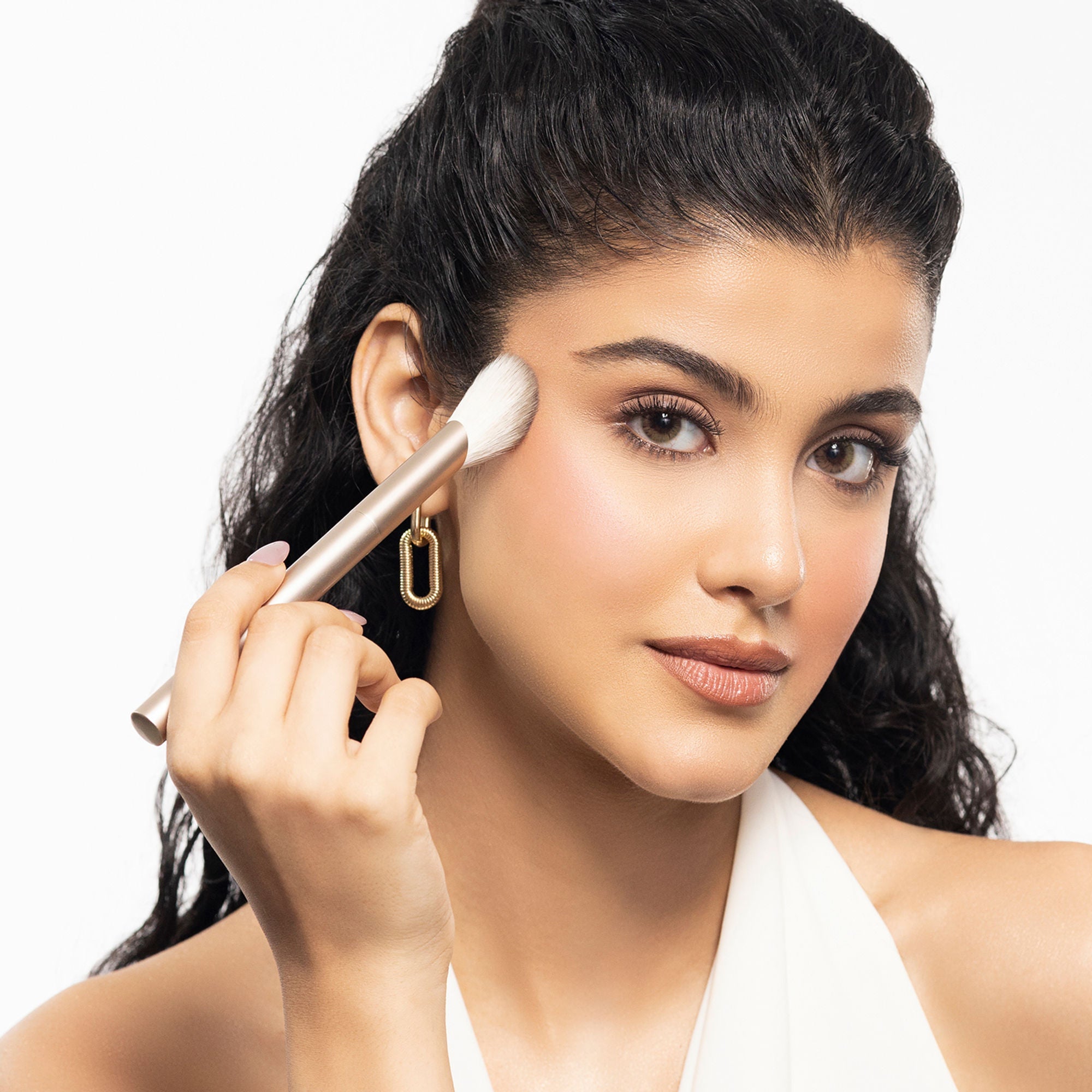 PAC Studio S09 Contour Brush - Lightly Packed Fluffy Angular Brush Ideal to Contour Face Neck & Collarbone | Grocsy