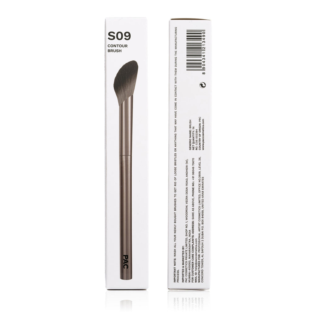 PAC Studio S09 Contour Brush - Lightly Packed Fluffy Angular Brush Ideal to Contour Face Neck & Collarbone | Grocsy
