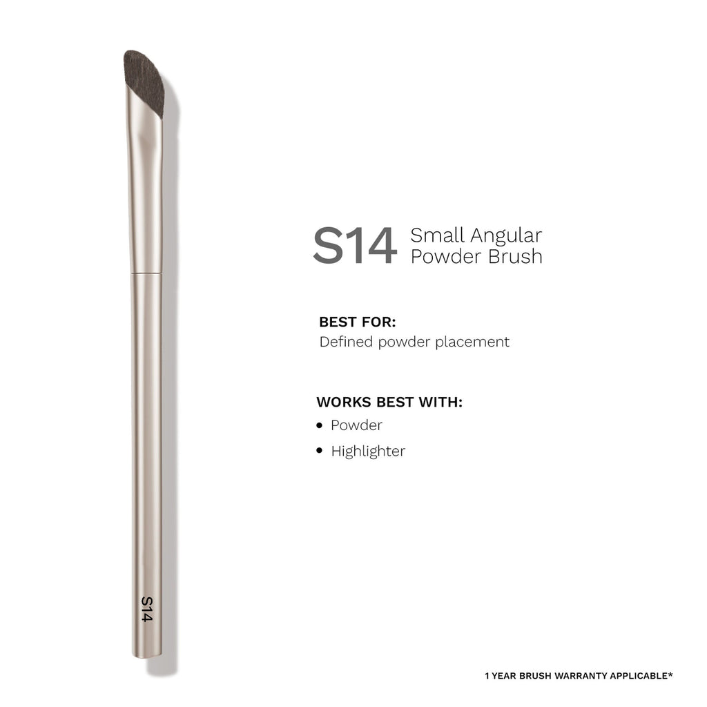 PAC Studio S14 Small Angular Powder Brush - Short Angled Brush for Precise Detailing & Lash Line Definition | Grocsy