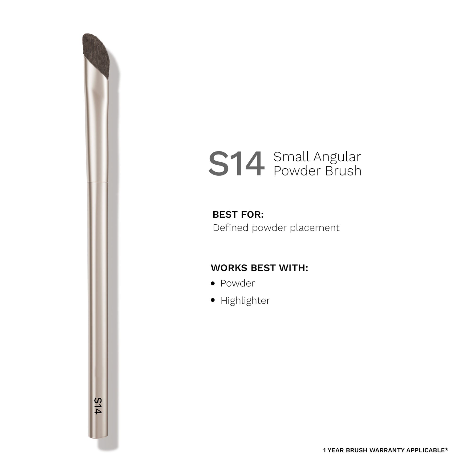 PAC Studio S14 Small Angular Powder Brush - Short Angled Brush for Precise Detailing & Lash Line Definition | Grocsy