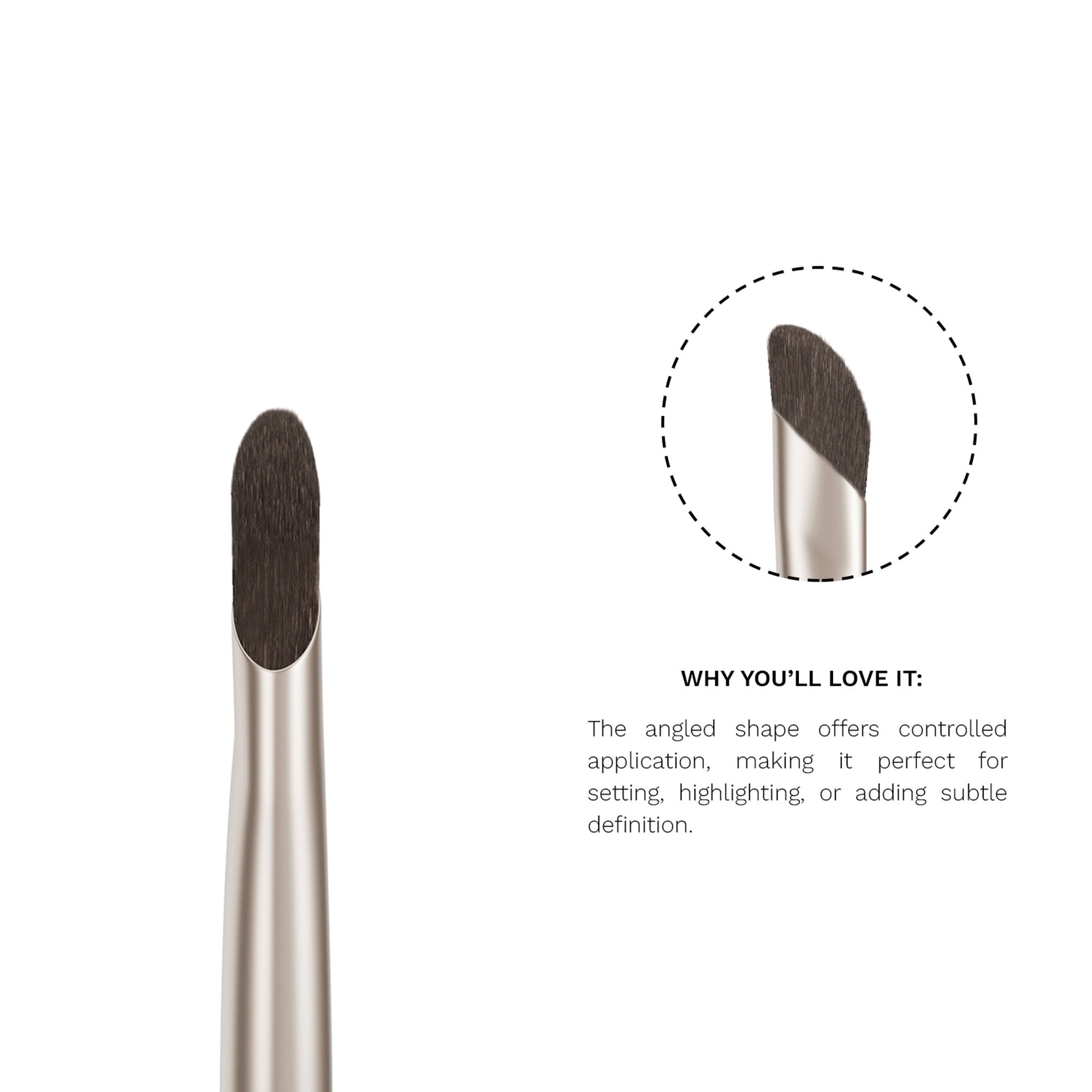 PAC Studio S14 Small Angular Powder Brush - Short Angled Brush for Precise Detailing & Lash Line Definition | Grocsy