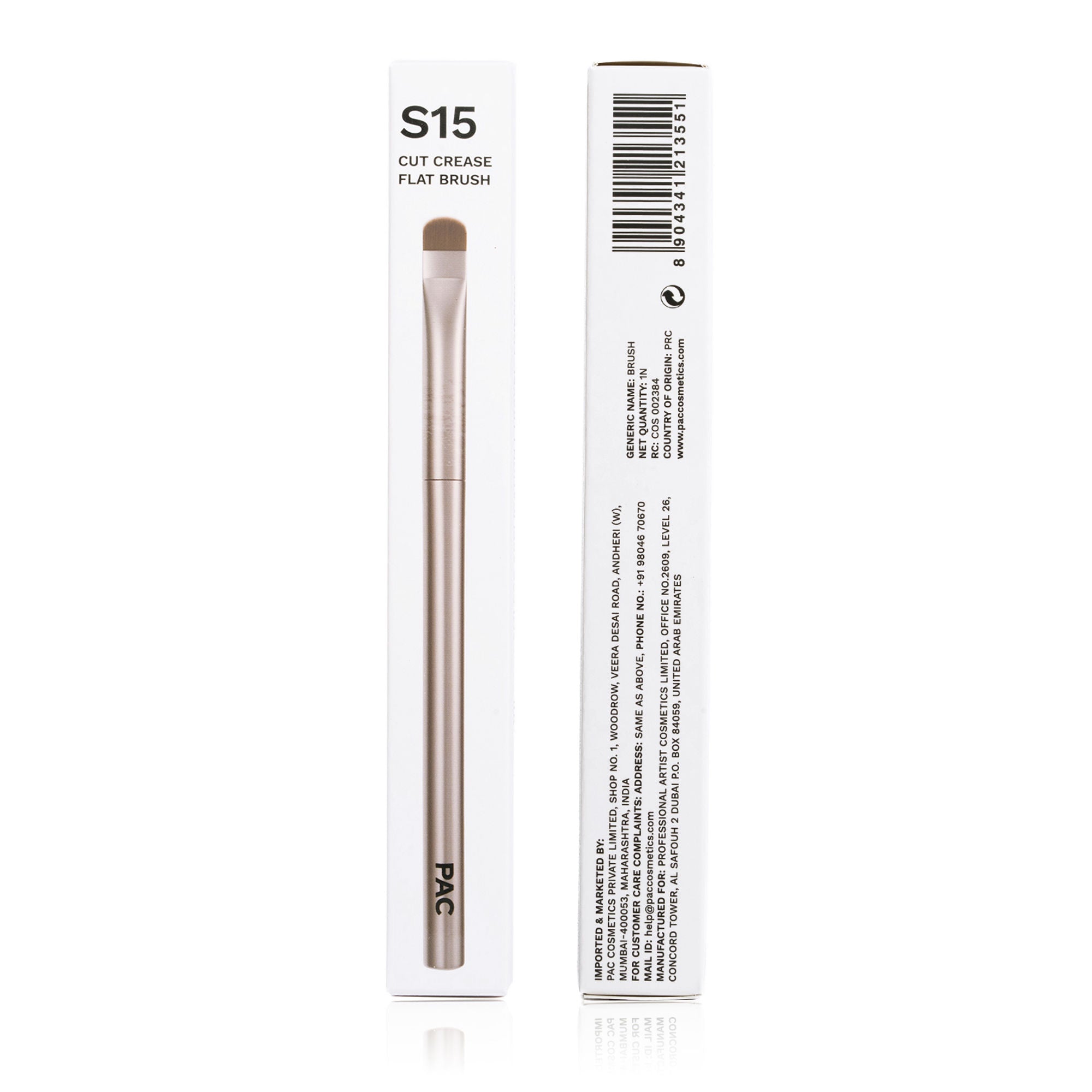 PAC Studio S15 Cut Crease Flat Brush - Great for Detailed Eye Work, Precise Glitter Shimmer Placement | Grocsy