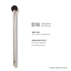 PAC Studio S16 Highlighter Fan Brush - Feather Light Application, Ultra Soft Bristles, Even Application | Grocsy