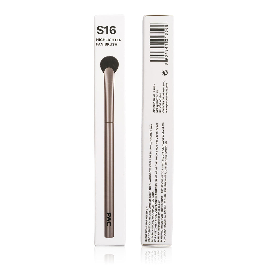 PAC Studio S16 Highlighter Fan Brush - Feather Light Application, Ultra Soft Bristles, Even Application | Grocsy