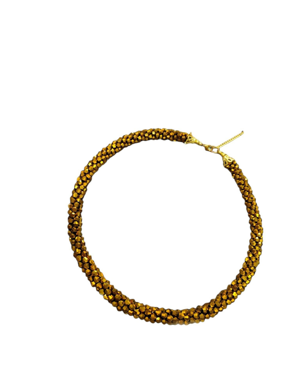 Inhanns Noor-E-Jalwa – Handmade Crystal Bead Necklace -Adjustable - Golden Only Necklace | Grocsy