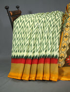 Shades of Cream And Haldi Colour Blouse Patola Print Semi Chanderi Saree By Gayathri Reddy Designer Studio | Grocsy