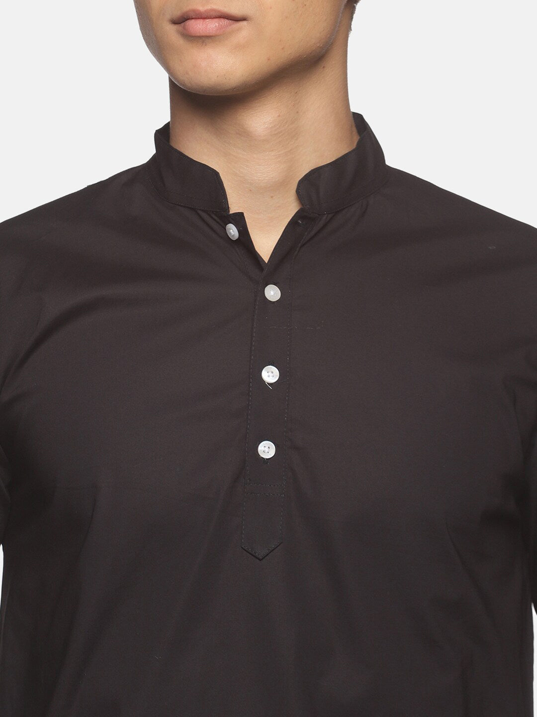 Sethukrishna Men Black Pure Cotton Kurta with Dhoti Pants | Grocsy