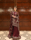 Anaita Maroon Faux Georgette Readymade Suit with Embroidery & Moti Work | Grocsy