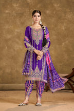 Anaita Purple Chinon Sequence Embroidered Readymade Salwar Suit | Grocsy