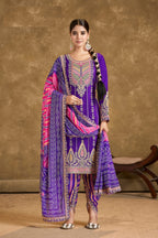 Anaita Purple Chinon Sequence Embroidered Readymade Salwar Suit | Grocsy