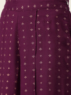 Sangria Women Wine-Coloured & Golden Khari Printed Kurta with Palazzos | Grocsy