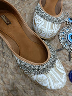 Desi Colour Women Indian Ethnic Footwear-Off White-Gungroo | Grocsy