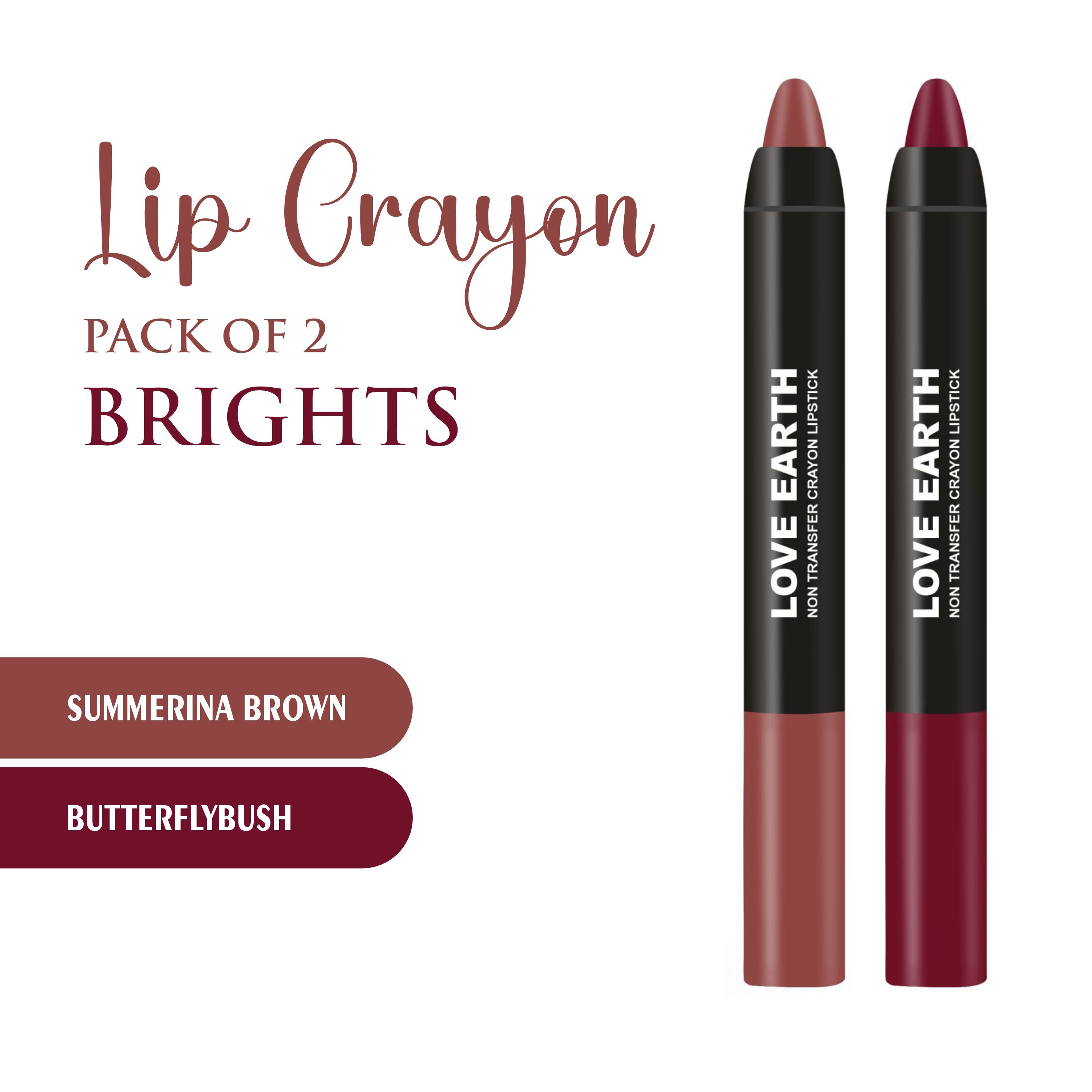 Love Earth Lip Crayon Non-Transfer Lipstick - Brights | Grocsy