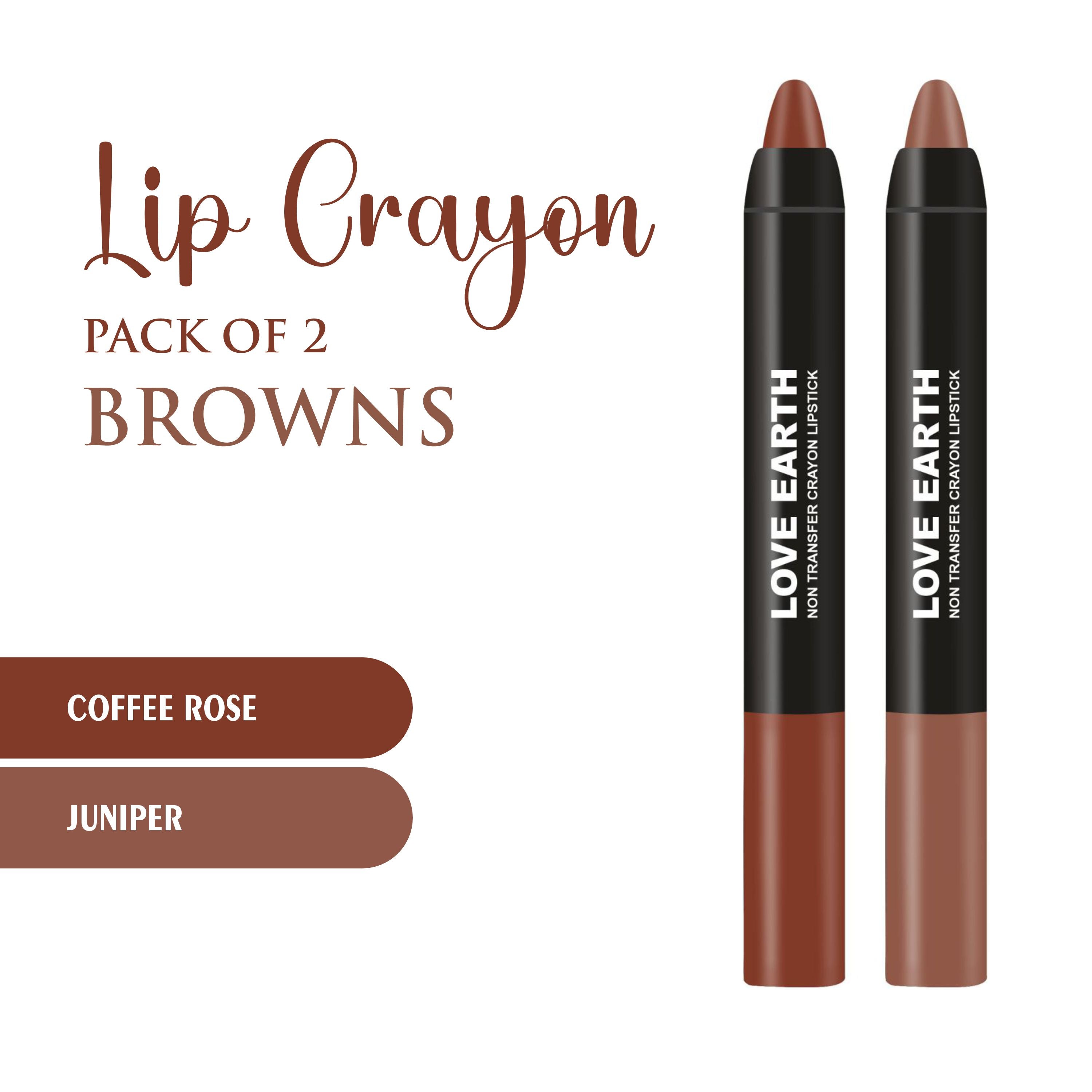 Love Earth Lip Crayon Non-Transfer Lipstick - Browns | Grocsy