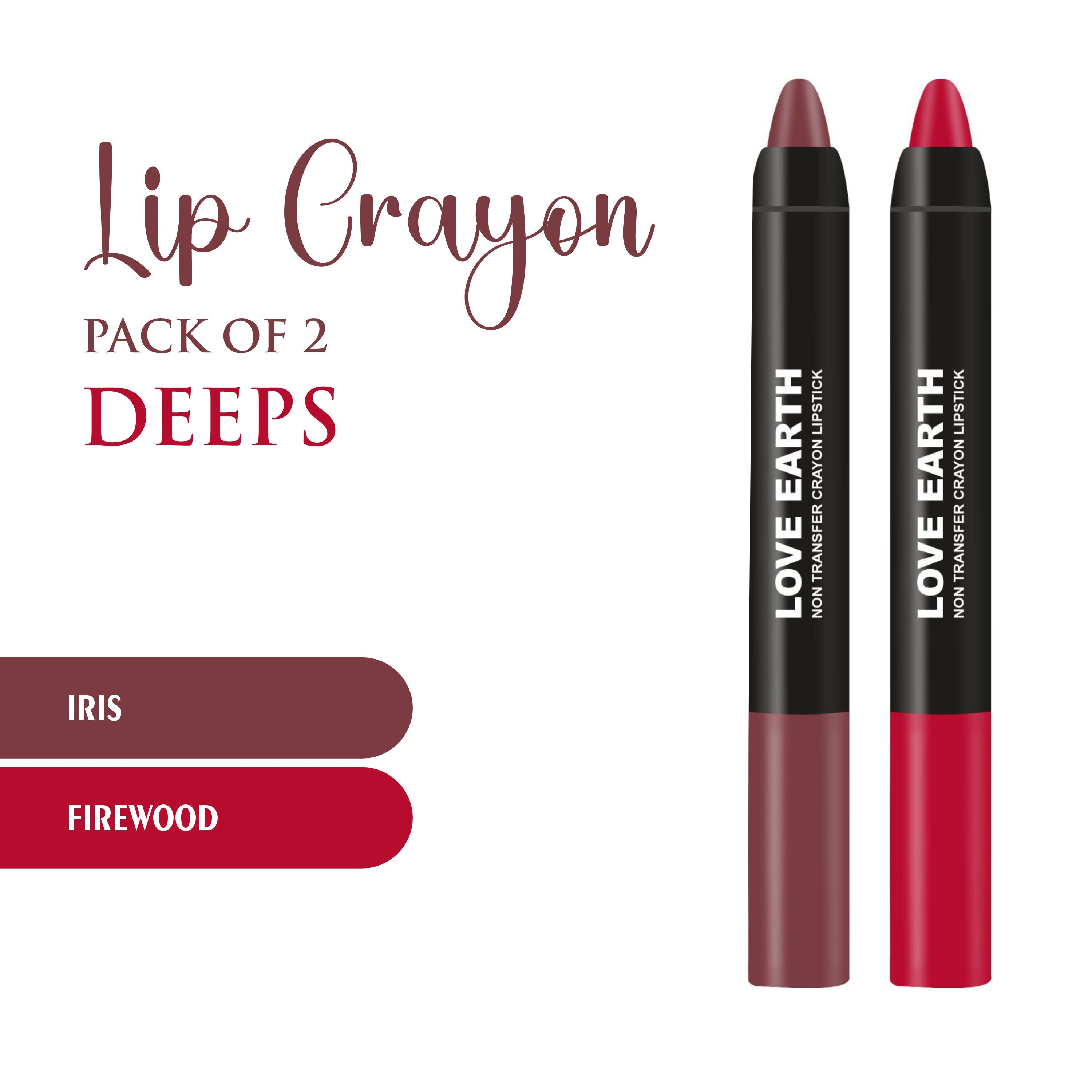 Love Earth Lip Crayon Non-Transfer Lipstick - Deeps | Grocsy