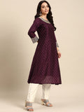 All About You Ethnic Motifs Embroidered Empire Sequinned Kurta with Trousers | Grocsy