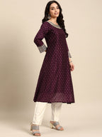 All About You Ethnic Motifs Embroidered Empire Sequinned Kurta with Trousers | Grocsy
