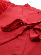 Ahalyaa Women's Crepe Red Tunic | Grocsy