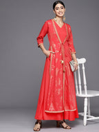 Ahalyaa Floral Printed Ethnic Maxi Dress | Grocsy