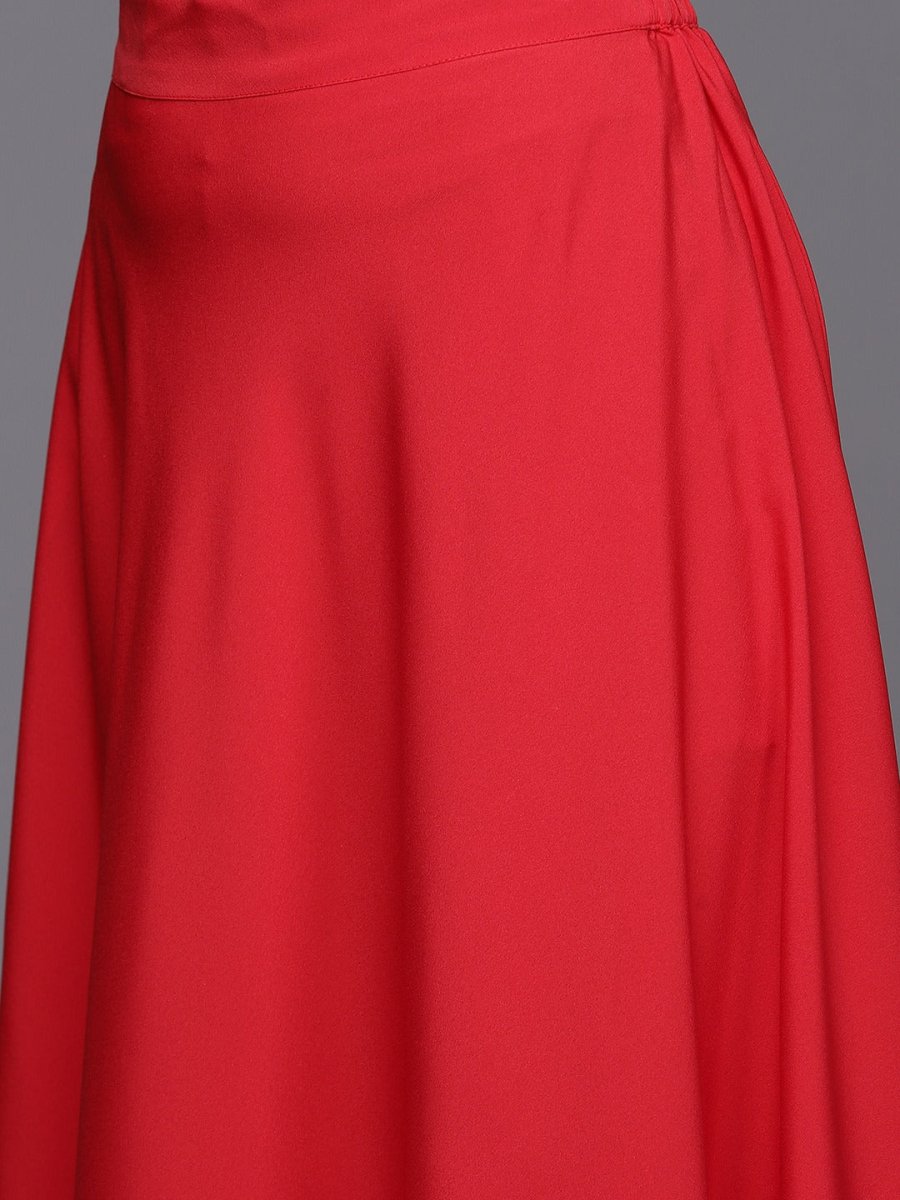 Ahalyaa Crepe Top With Skirt & Jacket | Grocsy