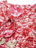 Ahalyaa Women's Traditional wear Ethnic Dress - Red | Grocsy