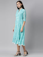 Souchii Women Floral Chiffon A-Line Midi Dress | Grocsy