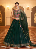 Myra Green Gorgette Embroidered Designer Lehenga Choli | Grocsy