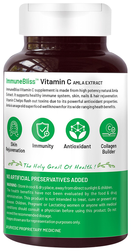 Bliss Welness Immune Health Natural Vitamin C Amla Extract Veg Tablet | Grocsy