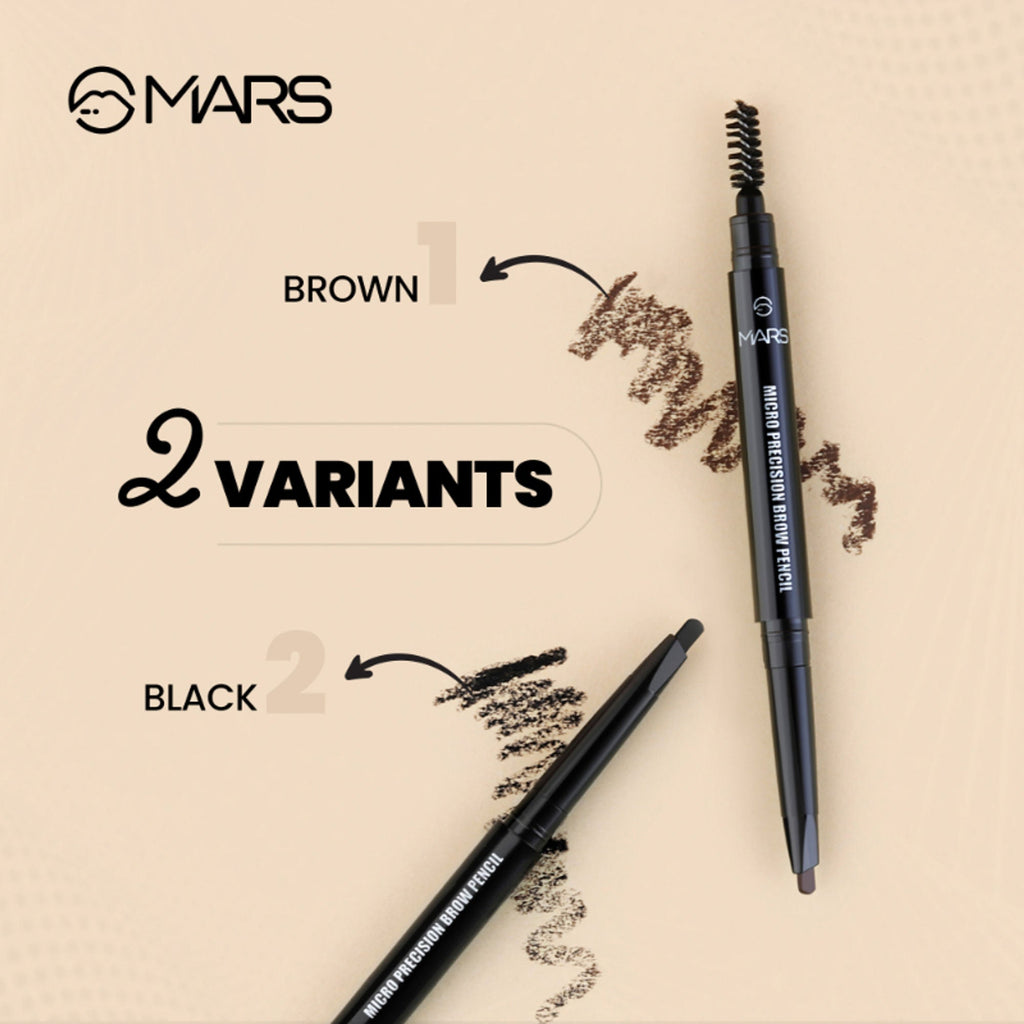 MARS Cosmetics Micro Precision Brow Pencil - Black | Grocsy