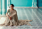 Anaita Cream Embroidery Work Saree With Jacquard Work Blouse Piece | Grocsy